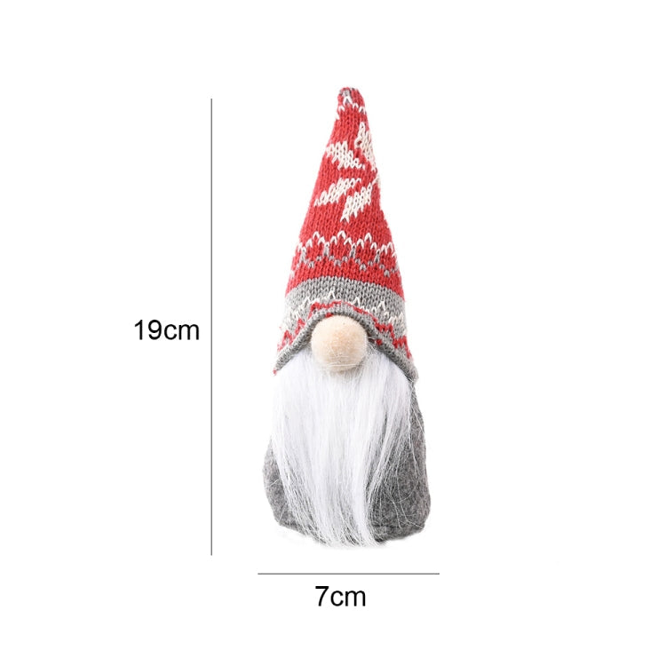 Christmas Decoration Snowflake Knitted Hat Forest Elderly Doll Decoration(A)