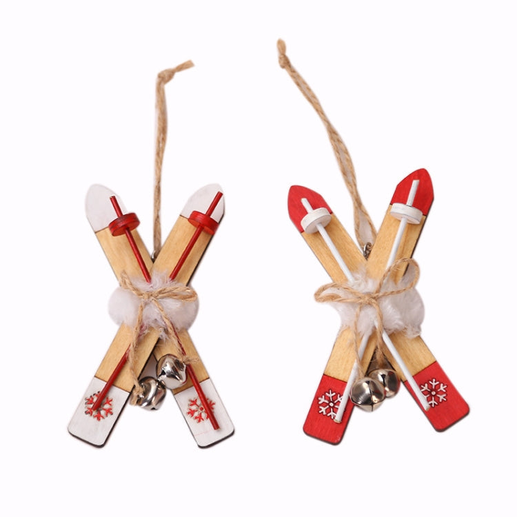 Christmas Decorations Wooden Sleigh Christmas Tree Pendant(White)