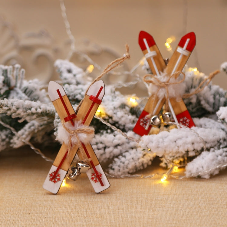 Christmas Decorations Wooden Sleigh Christmas Tree Pendant(White)
