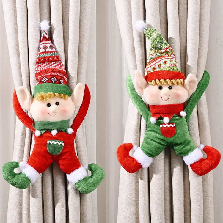 Christmas Decoration Fairy Curtain Buckle Door Hanging(Red)