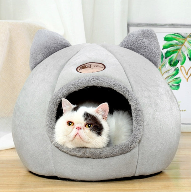Winter Semi-Closed Warm & Velvet Round Pet Nest, Size:XL 40x40x40cm