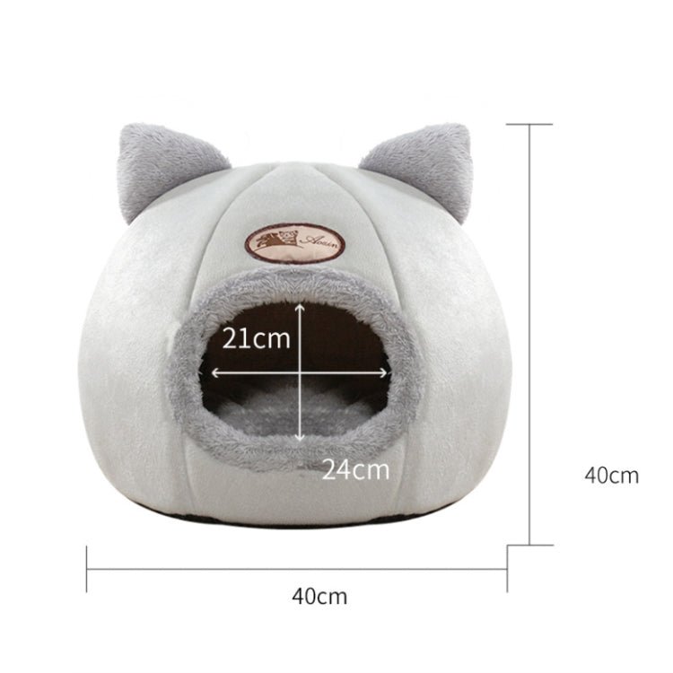 Winter Semi-Closed Warm & Velvet Round Pet Nest, Size:XL 40x40x40cm