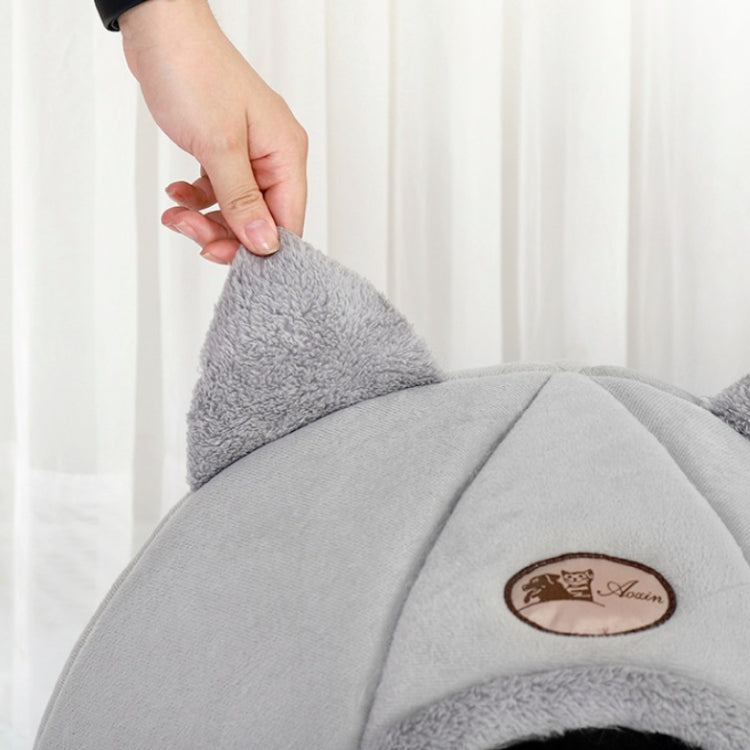 Winter Semi-Closed Warm & Velvet Round Pet Nest, Size:XL 40x40x40cm