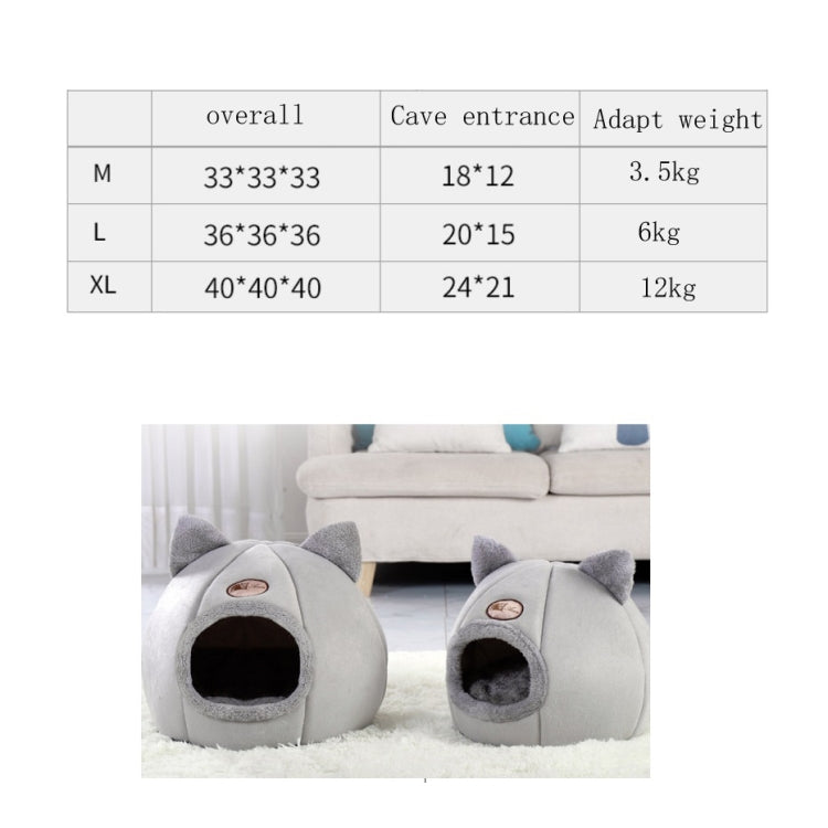 Winter Semi-Closed Warm & Velvet Round Pet Nest, Size:XL 40x40x40cm