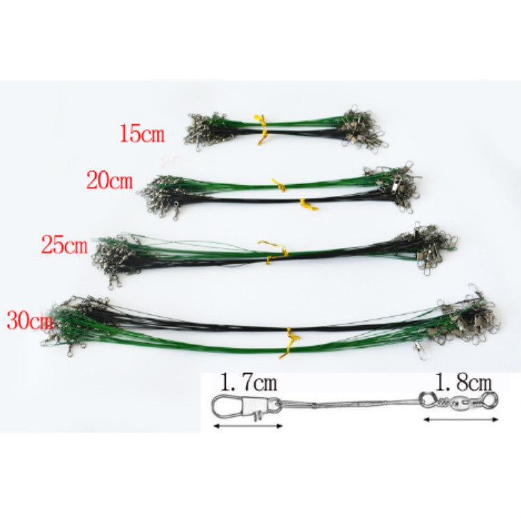 20 PCS Luya Front Wire With Pin Wire Anti-bite Wire, Size:15CM(Green)