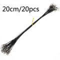 20 PCS Luya Front Wire With Pin Wire Anti-bite Wire, Size:20CM(Black)
