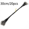 20 PCS Luya Front Wire With Pin Wire Anti-bite Wire, Size:30CM(Black)