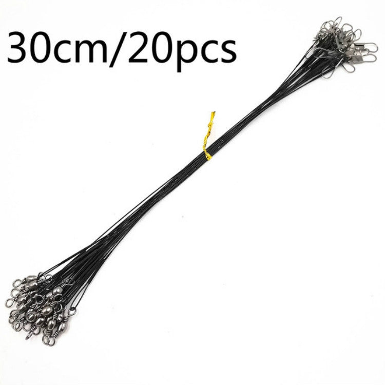 20 PCS Luya Front Wire With Pin Wire Anti-bite Wire, Size:30CM(Black)