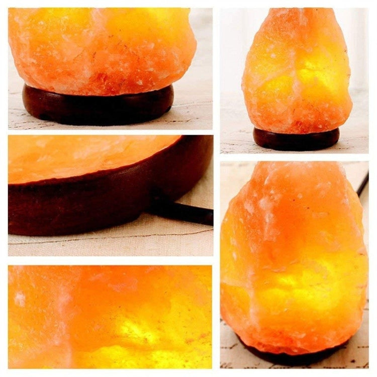 USB Power Himalayan Crystal Rock Salt Desk Lamp Night Light With Wood Base & E14 Bulb & Switch, Size:2-3kg(Colorful Light)