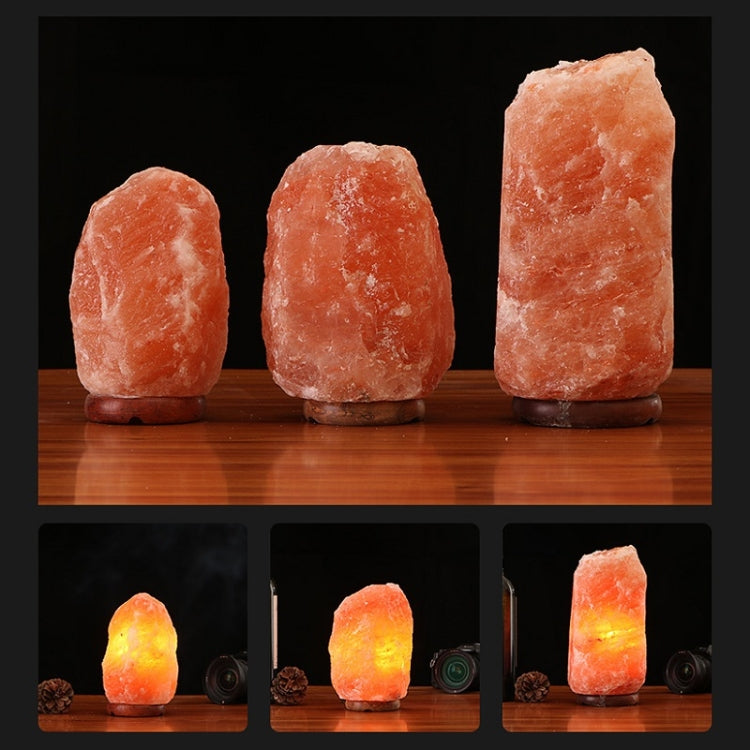 USB Power Himalayan Crystal Rock Salt Desk Lamp Night Light With Wood Base & E14 Bulb & Switch, Size:2-3kg(Colorful Light)