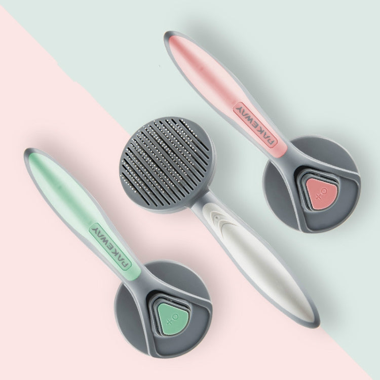 Pet Self-Cleaning Comb Cat Comb Dog Needle Comb Cat Hair Removal Comb Floating Brush( Cherry Blossom Color)