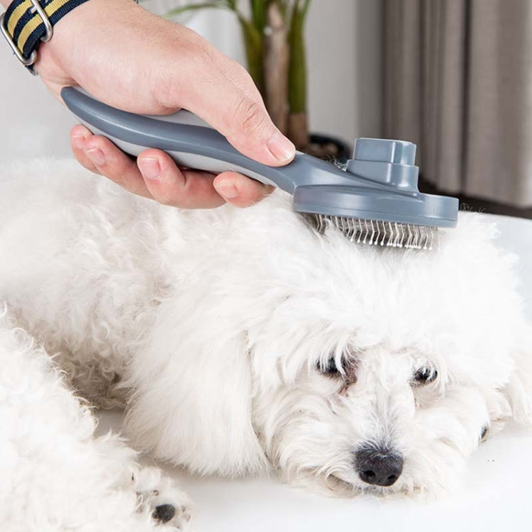 Pet Self-Cleaning Comb Cat Comb Dog Needle Comb Cat Hair Removal Comb Floating Brush( Cherry Blossom Color)