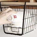 Closet Storage Rack Under The Partition Hanging Basket Storage Basket(Black)