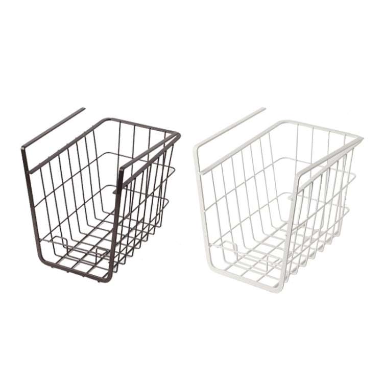 Closet Storage Rack Under The Partition Hanging Basket Storage Basket(White)