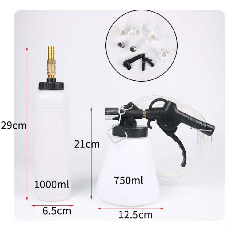 Pneumatic Brake Fluid Changer Automobile Brake Fluid Replacement Joint Filler Emptying Tool Brake Fluid Change Tool, Style:Double Pot