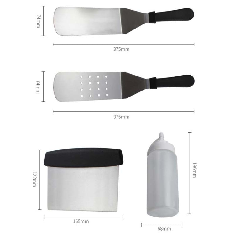 5 PCS/Set Outdoor Stainless Steel Barbecue Tool Set Tomato Sauce Bottle BBQ Grill Set