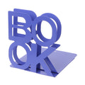 Alphabet Shaped Iron Metal Bookends Support Holder Desk Stands For Books(Purple)