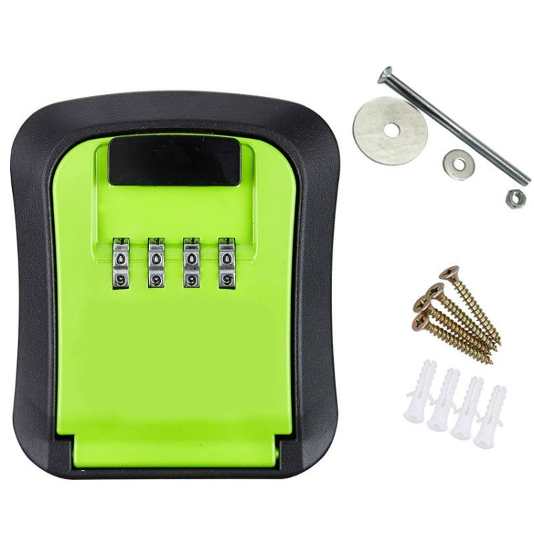 Wall-Mounted Key Code Box Construction Site Home Decoration Four-Digit Code Lock Key Box(Green)