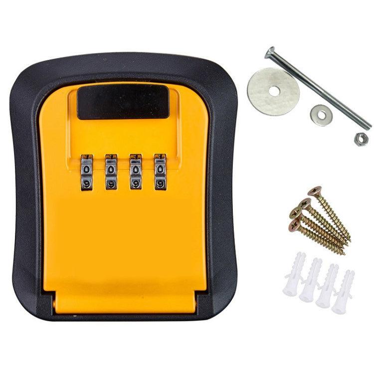 Wall-Mounted Key Code Box Construction Site Home Decoration Four-Digit Code Lock Key Box(Orange)