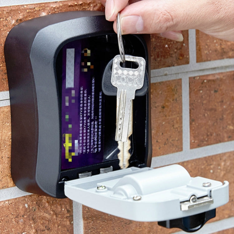 Wall-Mounted Key Code Box Construction Site Home Decoration Four-Digit Code Lock Key Box(Red)