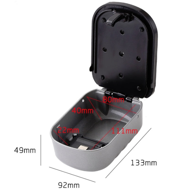 KS020 Password Lock Key Box Wall-Mounted Construction Site Decoration Key Password Lock(Black)