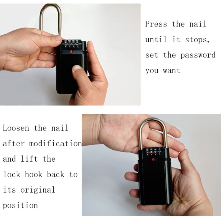 Password Key Box Household Wall-Mounted Decoration Site Password Box(Black)