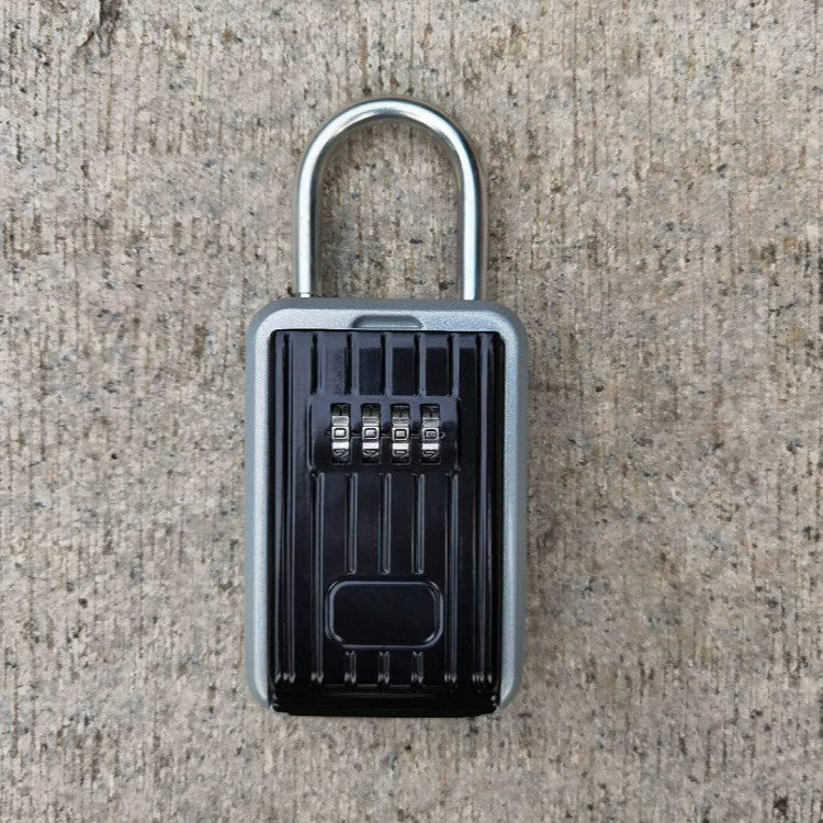 Password Key Box Wall-Mounted Metal Box Password Box Outdoor Key Anti-Theft Storage Box, Specification: Regular(Silver Black)