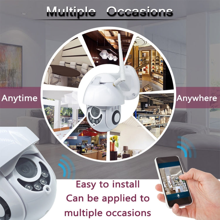 OU-A1IN PTZ Control 355 Degree Rotation Infrared WiFi Smart Dome Camera, Two-Way Voice Intercom Monitor(AU Plug)