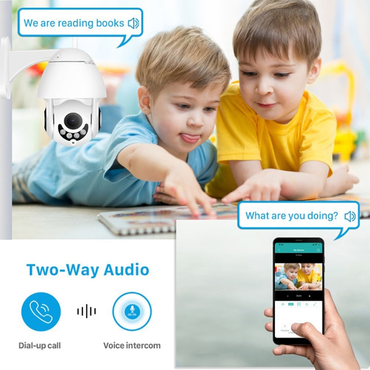 OU-A1IN PTZ Control 355 Degree Rotation Infrared WiFi Smart Dome Camera, Two-Way Voice Intercom Monitor(AU Plug)
