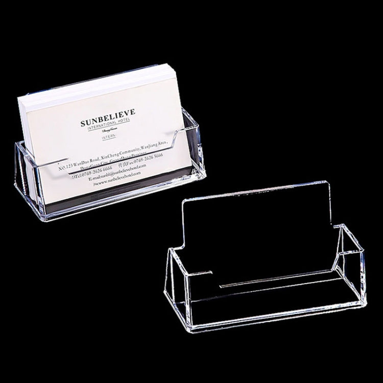 Acrylic Transparent Name Card Holder Desktop Showcase(White)