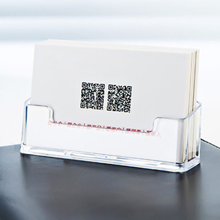 Acrylic Transparent Name Card Holder Desktop Showcase(White)
