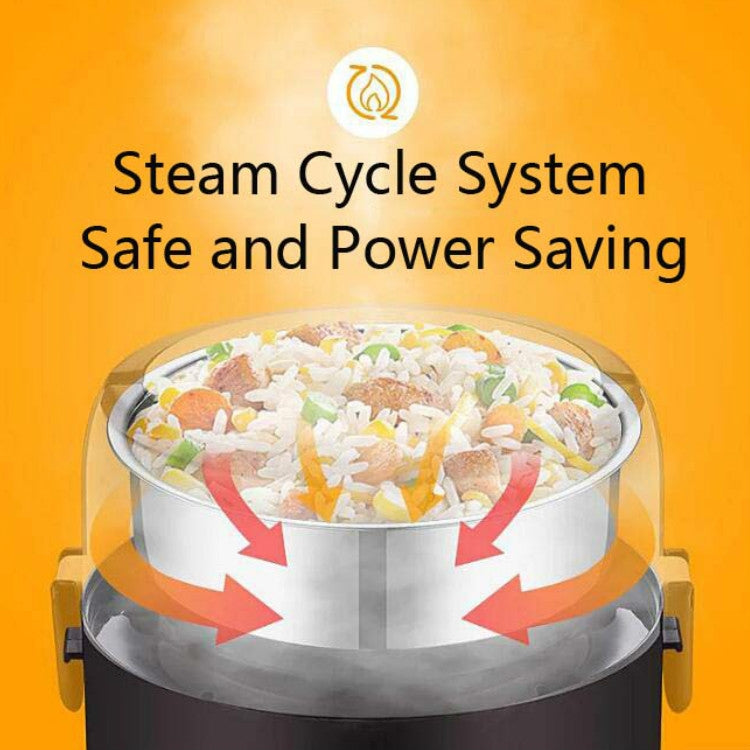 LINGRUI Multi-Function Electric Lunch Box Electric Heating Insulation Cooking Mini Rice Cooker, CN Plug, Specification:Double Layer(Purple)