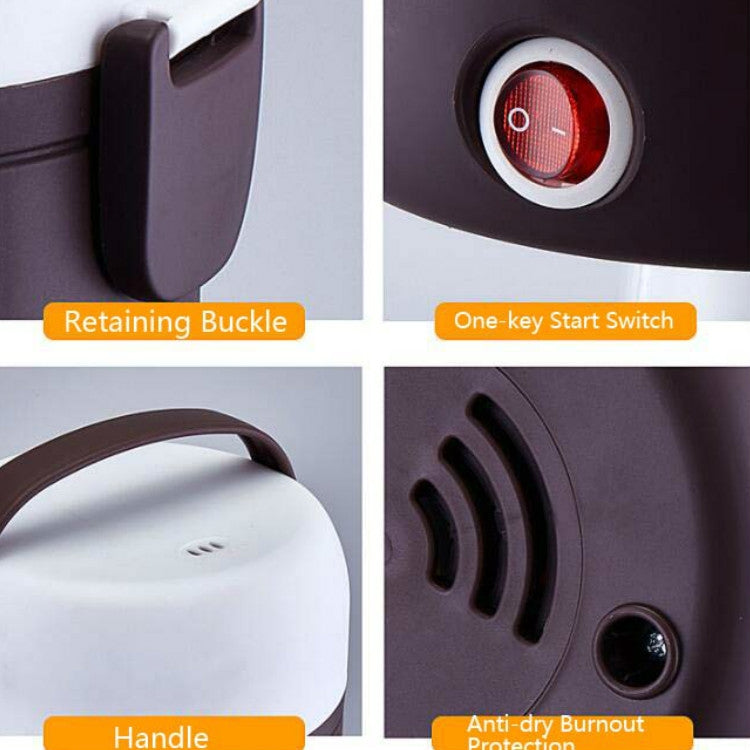 LINGRUI Multi-Function Electric Lunch Box Electric Heating Insulation Cooking Mini Rice Cooker, CN Plug, Specification:Double Layer(Purple)