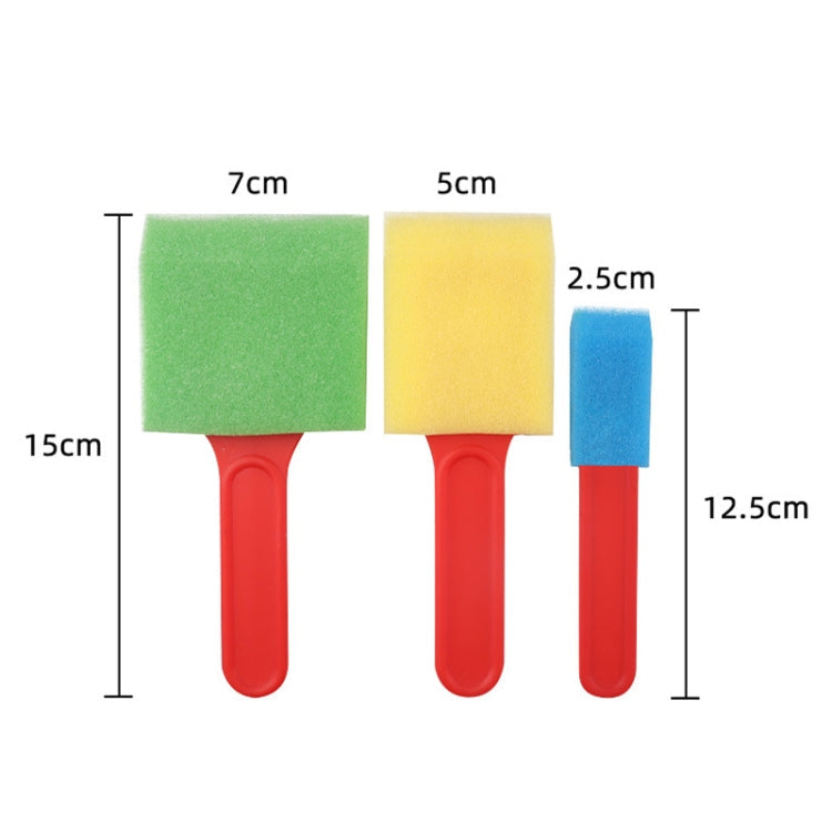 2 Sets Sponge Painting Brush Children Art Painting Seal Tool(3 PCS/Set Film Brush)