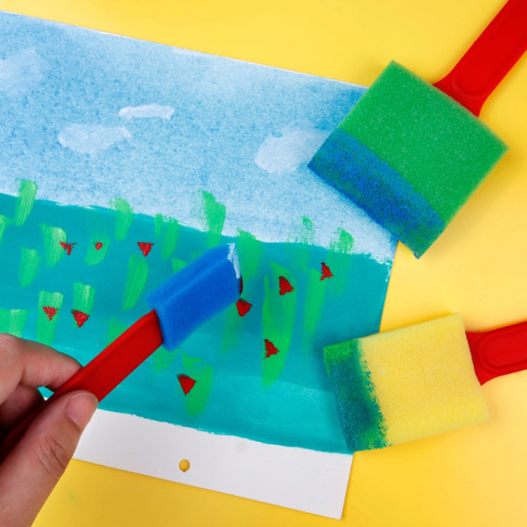 2 Sets Sponge Painting Brush Children Art Painting Seal Tool(3 PCS/Set Film Brush)