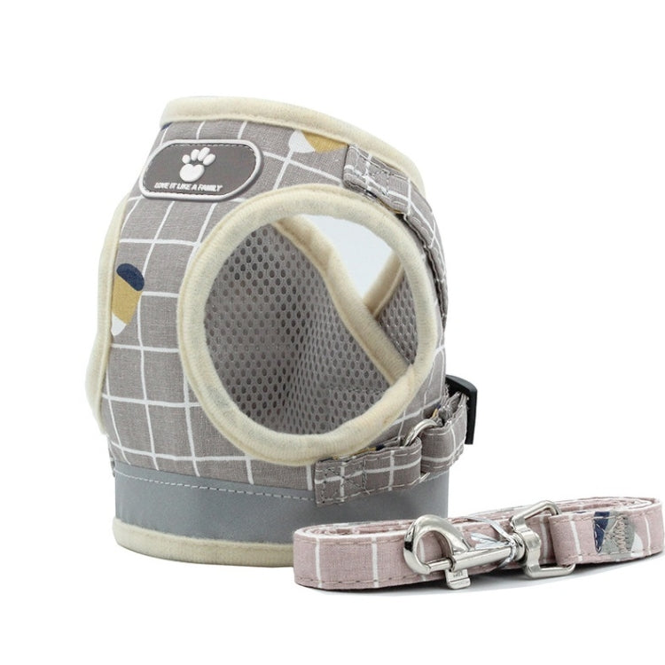 Reflective & Breathable Vest Traction Rope Pet Chest Leash, Size:XS(Khaki)