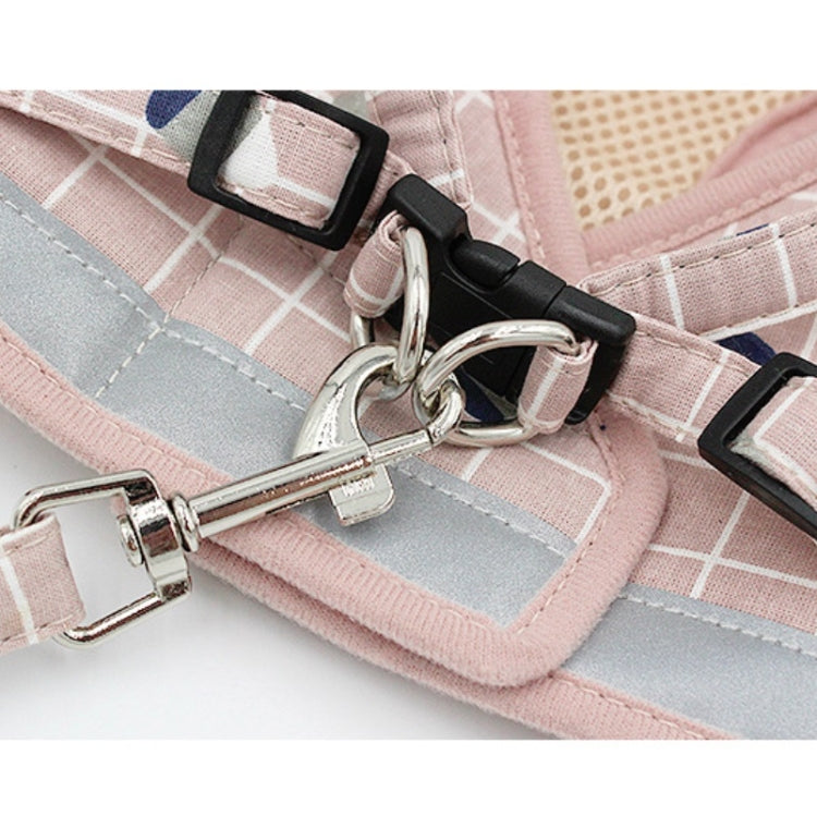 Reflective & Breathable Vest Traction Rope Pet Chest Leash, Size:XS(Khaki)