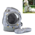 Reflective & Breathable Vest Traction Rope Pet Chest Leash, Size:M(Gray Grid)