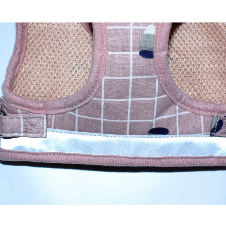 Reflective & Breathable Vest Traction Rope Pet Chest Leash, Size:M(Gray Grid)