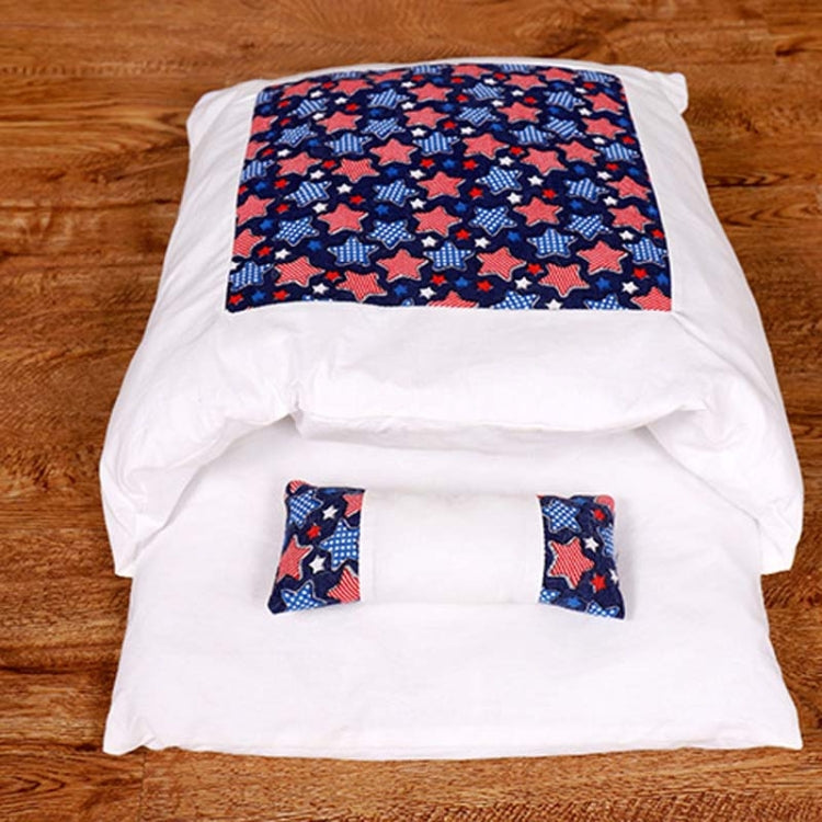 Closed Removable and Washable Cat Litter Sleeping Bag Winter Warm Dog Kennel, Size: S(Dark Blue Stars)