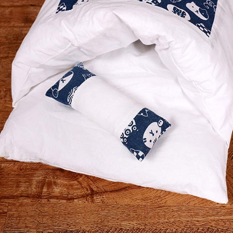 Closed Removable and Washable Cat Litter Sleeping Bag Winter Warm Dog Kennel, Size: S(Pink Cat)
