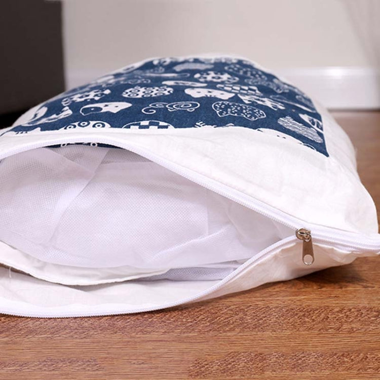 Closed Removable and Washable Cat Litter Sleeping Bag Winter Warm Dog Kennel, Size: S(Navy Blue Cat)