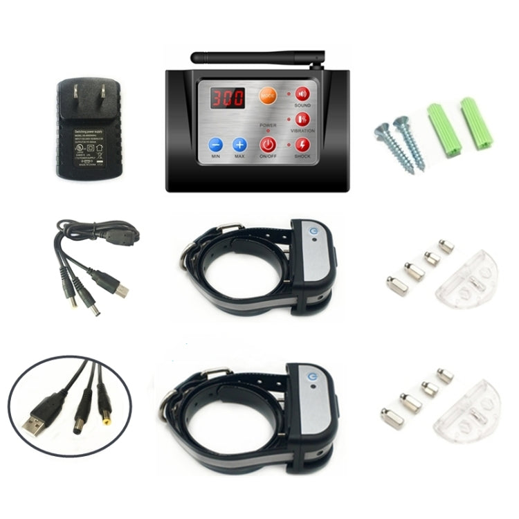 2 In 1 Smart Wireless Waterproof Fence Remote Dog Trainer with Collar, Style:580G(US Plug)