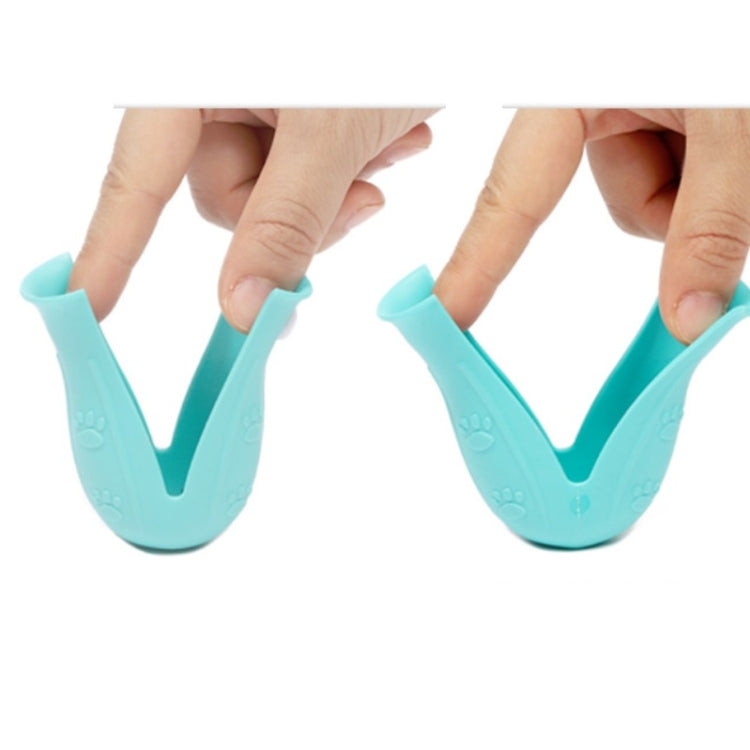 4pcs/pack Cat Bathing Scratch-Proof Foot Cover(Light Blue)