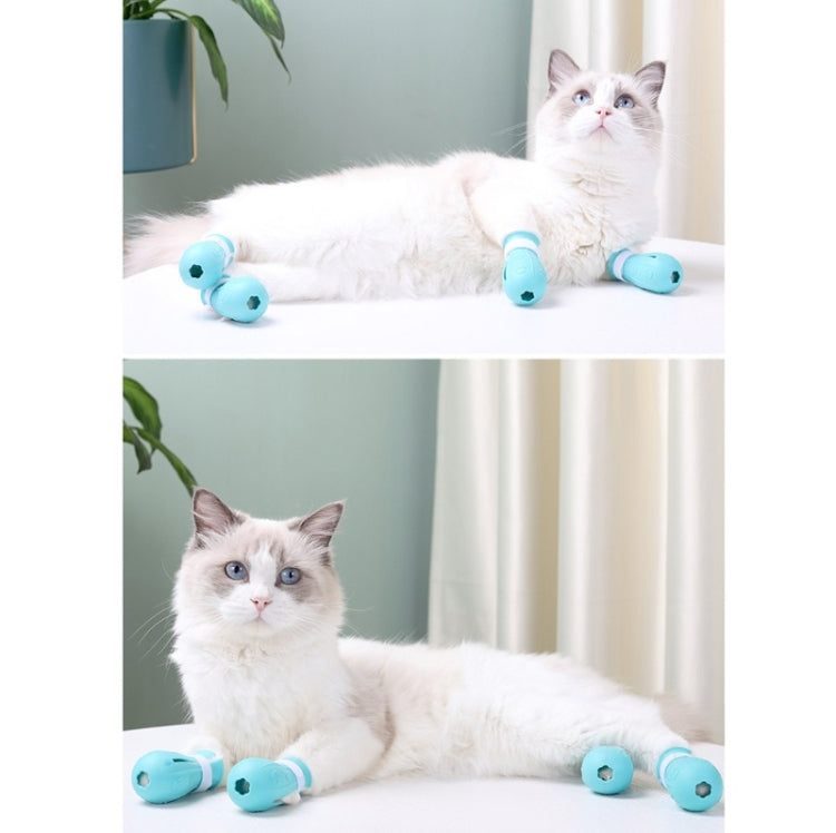 4pcs/pack Cat Bathing Scratch-Proof Foot Cover(Light Green)