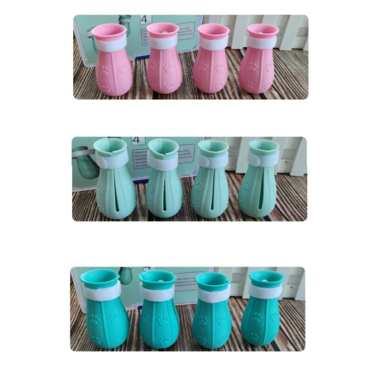 4pcs/pack Cat Bathing Scratch-Proof Foot Cover(Light Green)