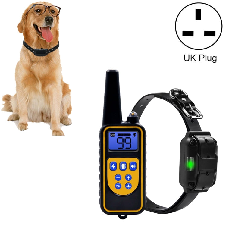 Bark Stopper Dog Training Device Dog Collar with Electric Shock Vibration Warning(UK Plug)