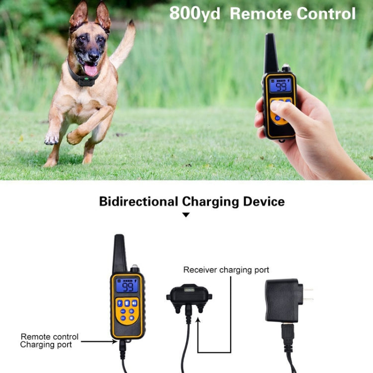 Bark Stopper Dog Training Device Dog Collar with Electric Shock Vibration Warning(AU Plug)