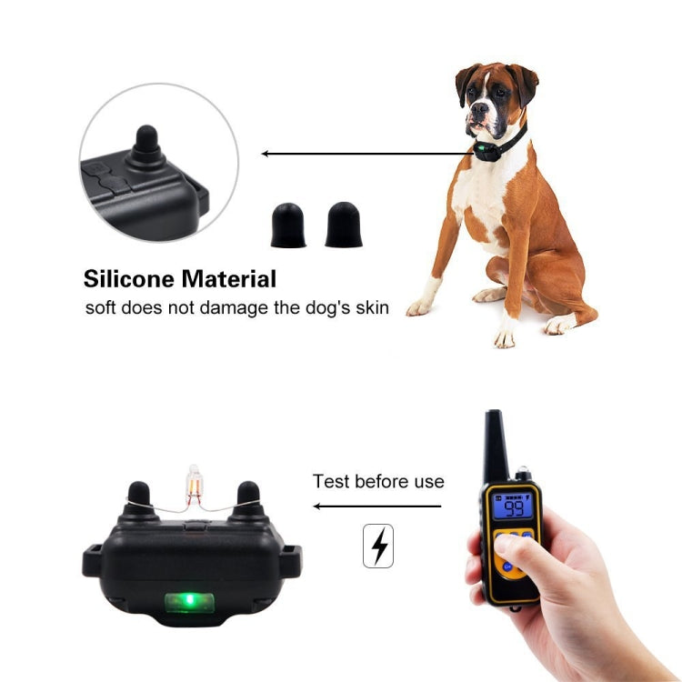 Bark Stopper Dog Training Device Dog Collar with Electric Shock Vibration Warning(EU Plug)