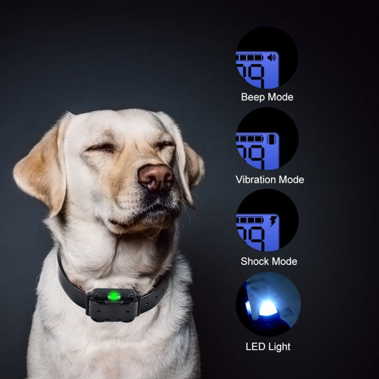 Bark Stopper Dog Training Device Dog Collar with Electric Shock Vibration Warning(AU Plug)